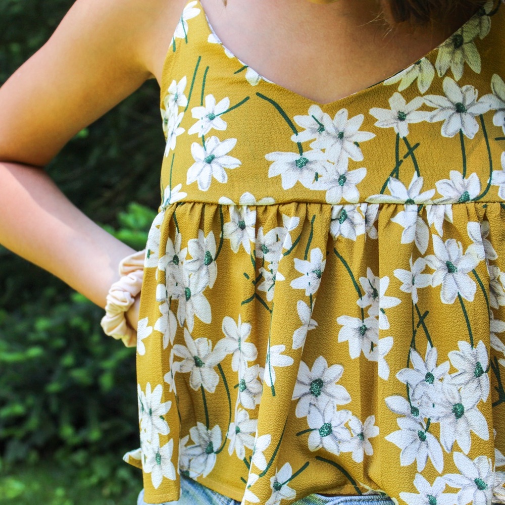 floral print babydoll cami top